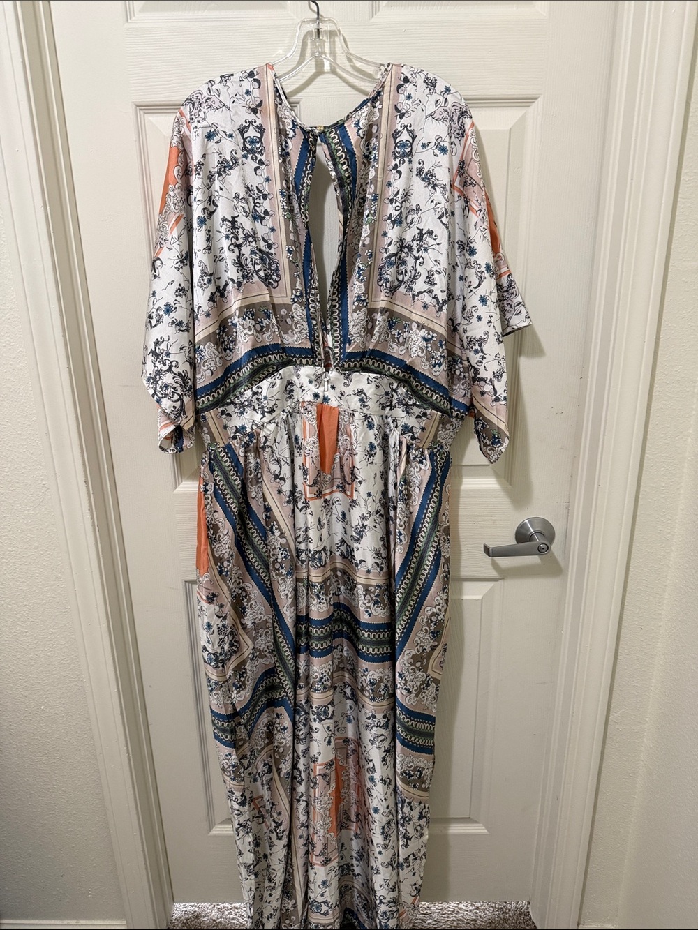Fashion Nova 3X  Blue, Green and Cream Floral Bohemian style dress. - Picture 7 of 10